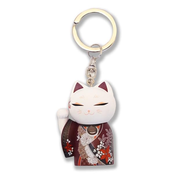 [kimmidoll] Manekineko Keychain Figure, Maneki-neko, Lucky Charm, Good Luck, Financial Fortune, Business Prosperity, Kimono, Japanese Style (KANA)