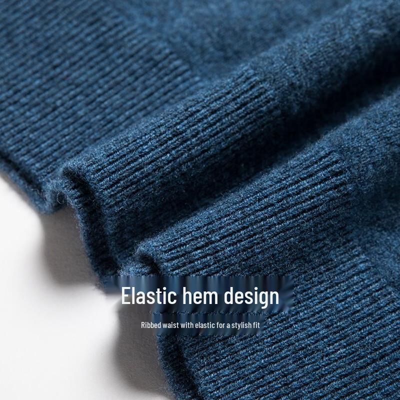 Hengyuanxiang Men's 100% Wool Turtleneck Knit Sweater