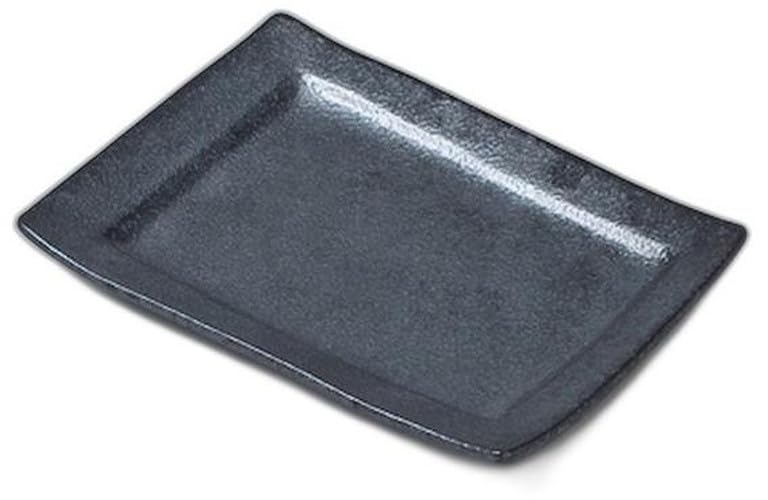 

Черная и серебристая глазурованная тарелка x x тарелка Сэтомонохонпо [19 13,5 2 см]