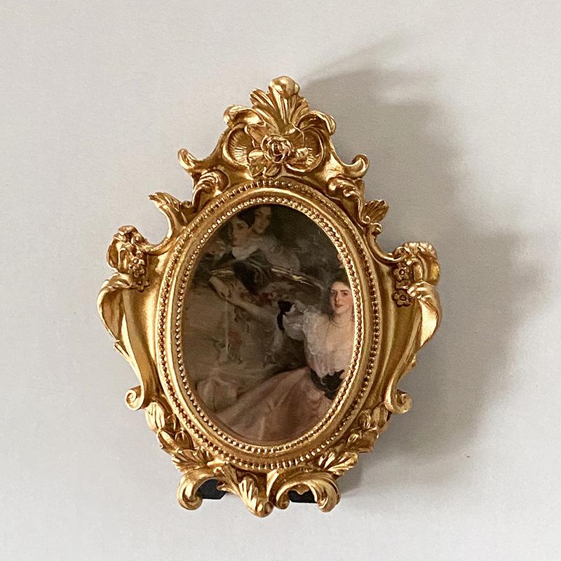 

Golden European Embossed Resin Photo Frame with Angel Design for Tabletop Display Wall Decor Home Soft Furnishing Ornament Gift Photo paper 5.5x7cm