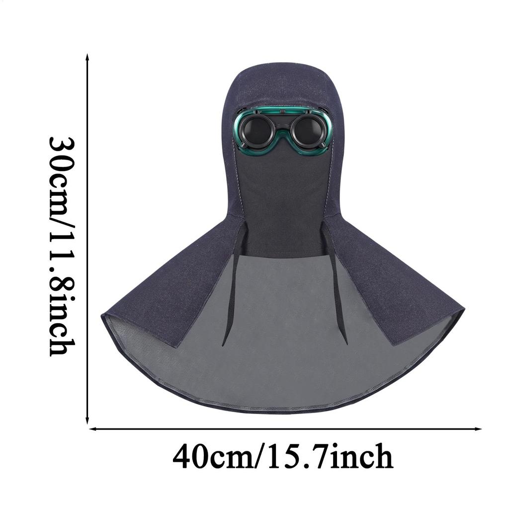 Welder Hood Protective Cover With Neck Shoulder Drape Welding Helmet Masque For Tig Mig Arc Grinding Cutting Automotive Metal