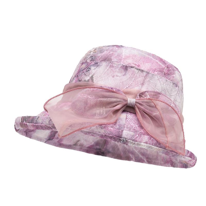Women's Bow Fisherman Hat Mother Hat Summer Breathable Travel Sun Hat Basin Hat