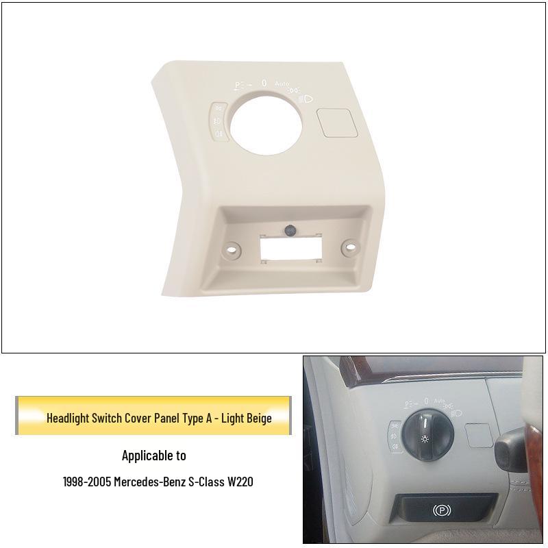 Acabamento da Tampa do Botão do Interruptor do Farol do Mercedes-Benz Classe S W220
