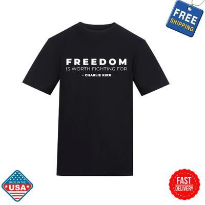 T-shirt La Liberté Vaut la Peine d'Être Défendue | T-shirt Unisexe Inspiré du T-shirt Liberté de Charlie Kirk