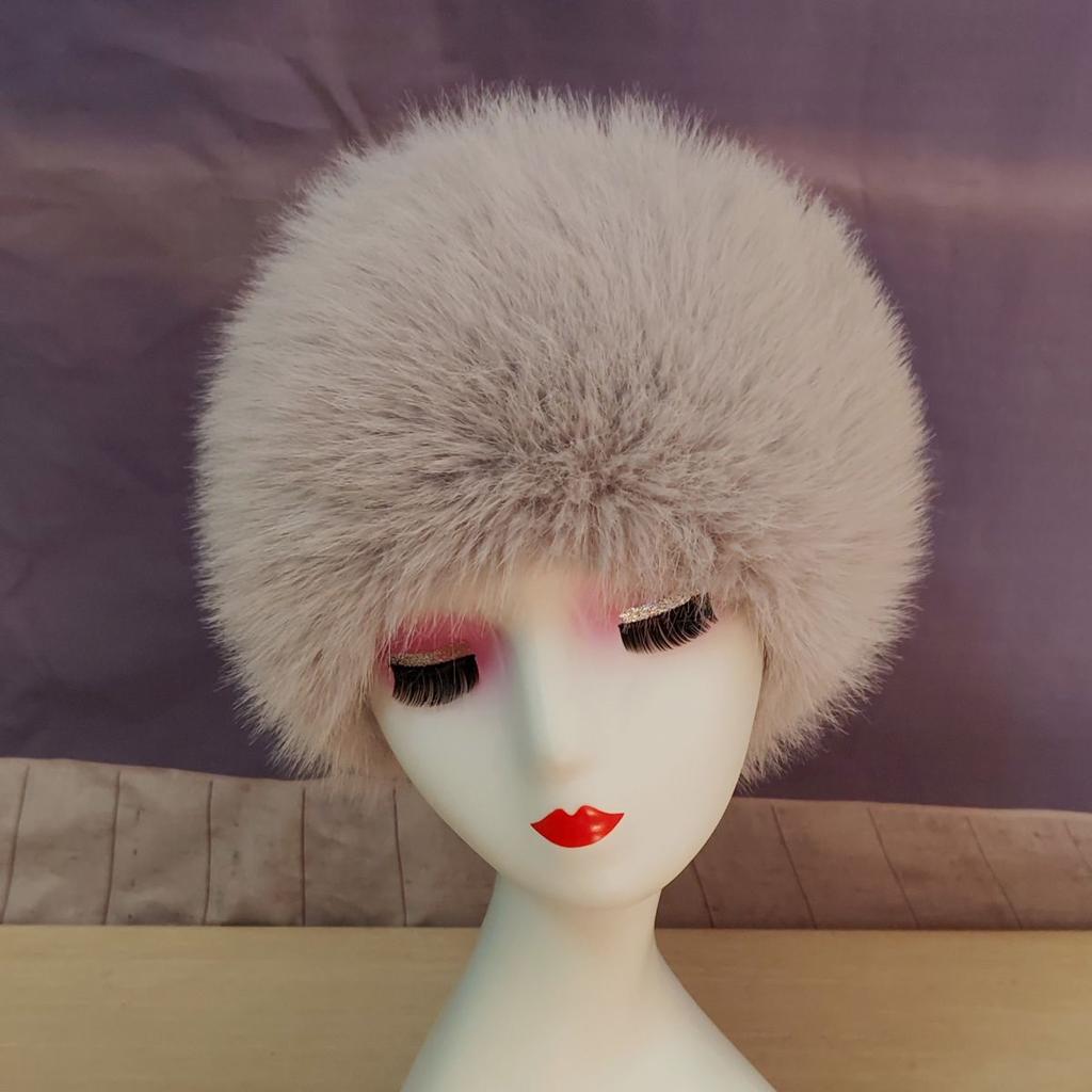 Fall and Winter Fur-like Fur Hat Empty Top Hair Accessory Ring Thickenedheattechpopular Photo Hat