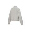 Li Ning Plain Stand Collar Sports Pullover Sweatshirt Women Sweatshirt Stone-Grey AWDT786-3