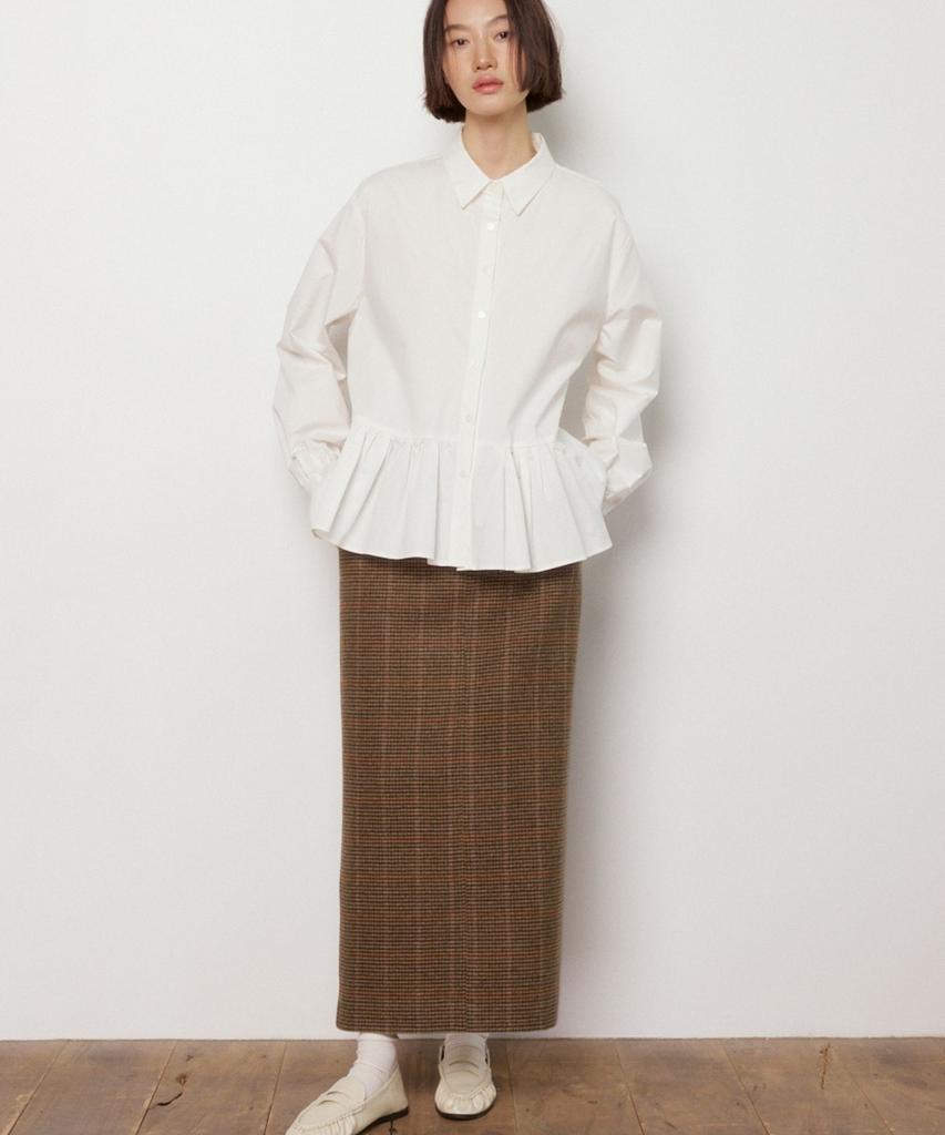 Okuka Essential Oversized Frill Shirt - White