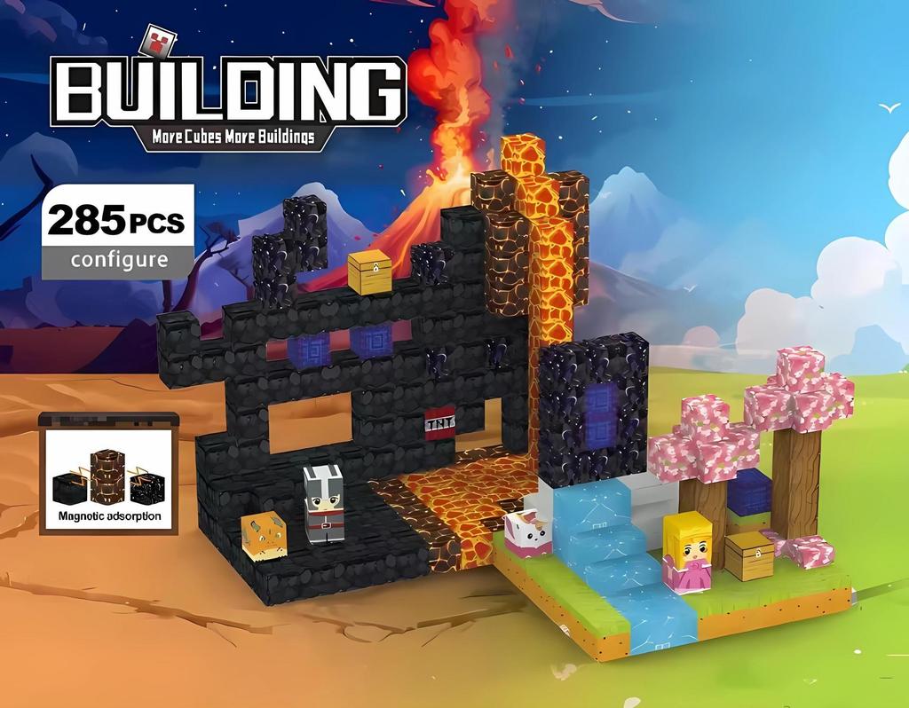 Creative Street View Magnetic Building Block Bricks Architectural Kit Diy Model Kids Tech Toy For Kid Gift