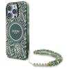 Guess Guhmp16Xhcpofpa iPhone 16 Pro Max 6.9 Zelený/Green Tvrdý obal Iml Květiny po celém povrchu Elektro s perlovým popruhem Magsafe