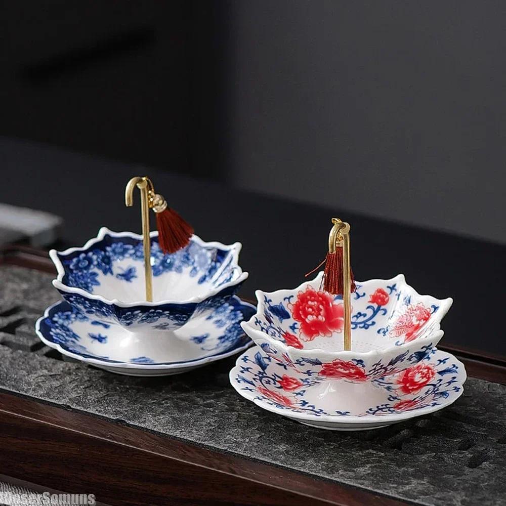 2025 Nouveaux Filtres à Thé Créatifs Bleus et Blancs Filtres Céramiques Décoration de Cérémonie du Thé Accessoires de Thé Cadeau pour Amis