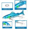1Pcs 18g/13cm Fishing Lure 3 Segments Crank 3D Eyes Fish Shape Tackle Hook Bait