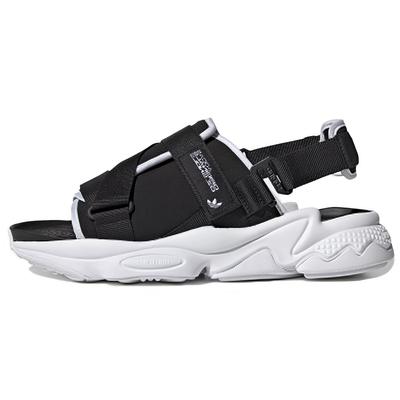Originals Ozweego Serie Sandale Klettverschluss Lässige Strandsandalen Unisex Sandalen Schwarz Weiß GZ8410