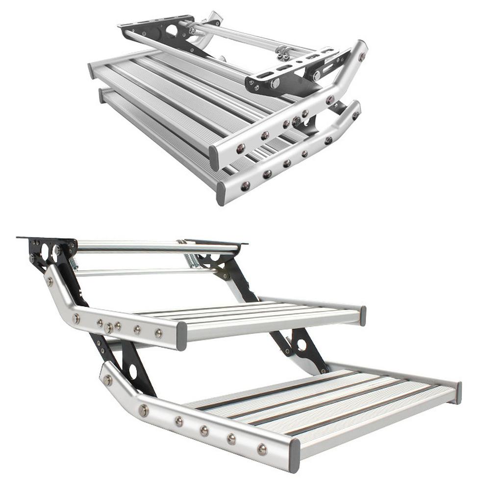 Foldable Step for RV Travel Trailer Lightweight Aluminum Accessory Safe Use