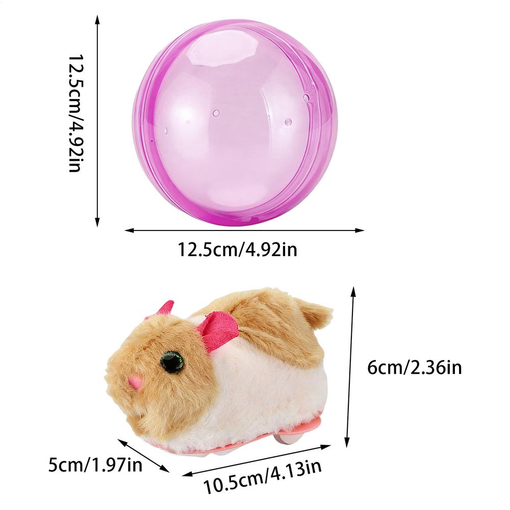 1pc Interactive Plush Toys Automatic Rolling Ball Hamster Realistic Electric Pet For Cat Dog Bunny Child Girl Boy House Playroom