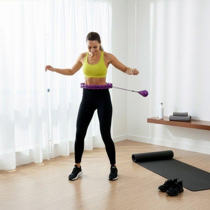 ACTIGET Hula hoop cardio, fitness, pliable avec poids et saillies de massage, violet