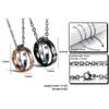 Fashion Circle Pendant Diamante Carbon Teel Necklace for Men Women Couples