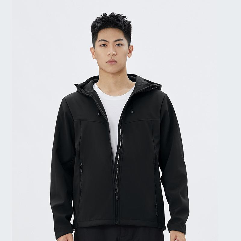 Outdoor Soft Shell Jacket Men's Waterproof Women's Warm Soft Shell Jacket Women's Velvet Single-layer Windproof Autumn Jacket Trench Coat