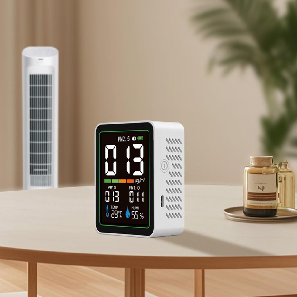 Indoor Air Quality Monitor Infrared Sensor Temperature Humidity PM2.5 PM10 PM1.0 Detection for Home Cars Plants and Pets