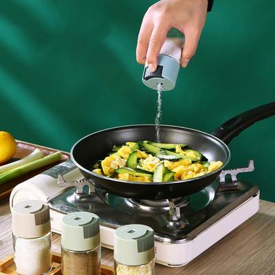Saliera in vetro con guarnizione resistente all'umidità Barattolo per condimenti per uso alimentare dal design trasparente facile da ricaricare