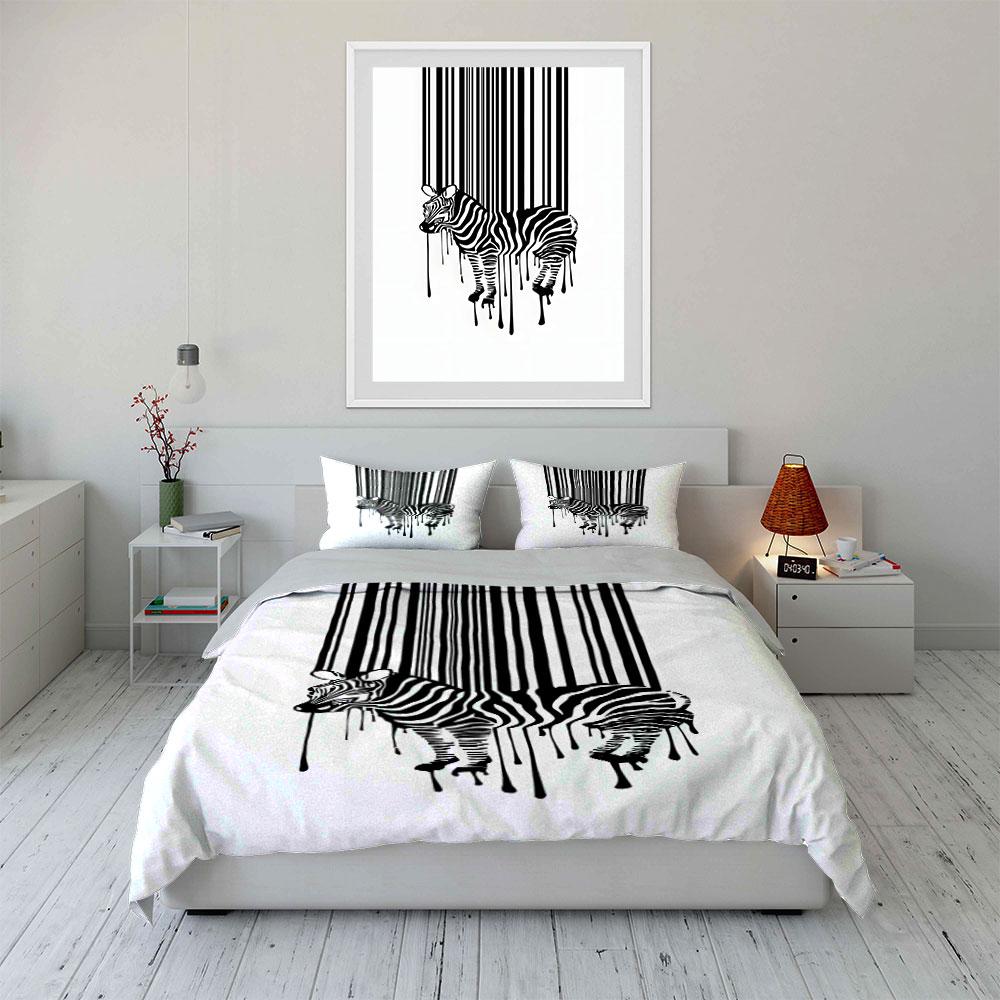 Melting zebra barcode design. Bedding sets Duvet cover sets Duvet covers Pillowcases(1*Duvet Cover 2*Pillowcases without duvet insert)
