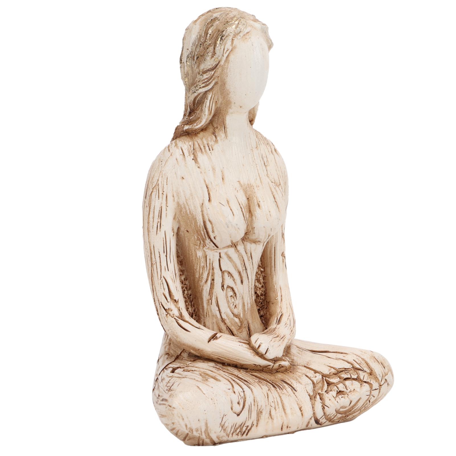 

Статуэтка для йоги из синтетической смолы, простая деревенская фигурка для медитации, украшение для дома бежевый