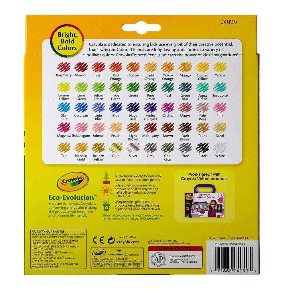 Crayola Colored Pencils, 50 Colors, Vivid Colors, 684050 (Authentic Product)