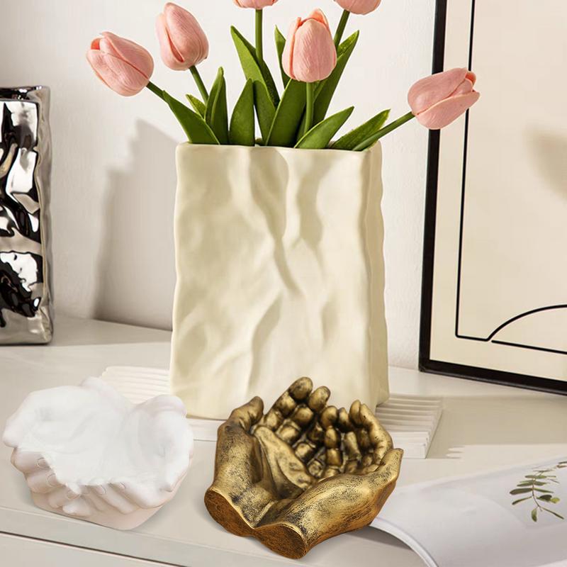Double Hand Shape Keys Storage Tray Resin Hand Keys Holder Entryway Organizer Hands Bowl Decoration Keys Jewelry Storage Rack