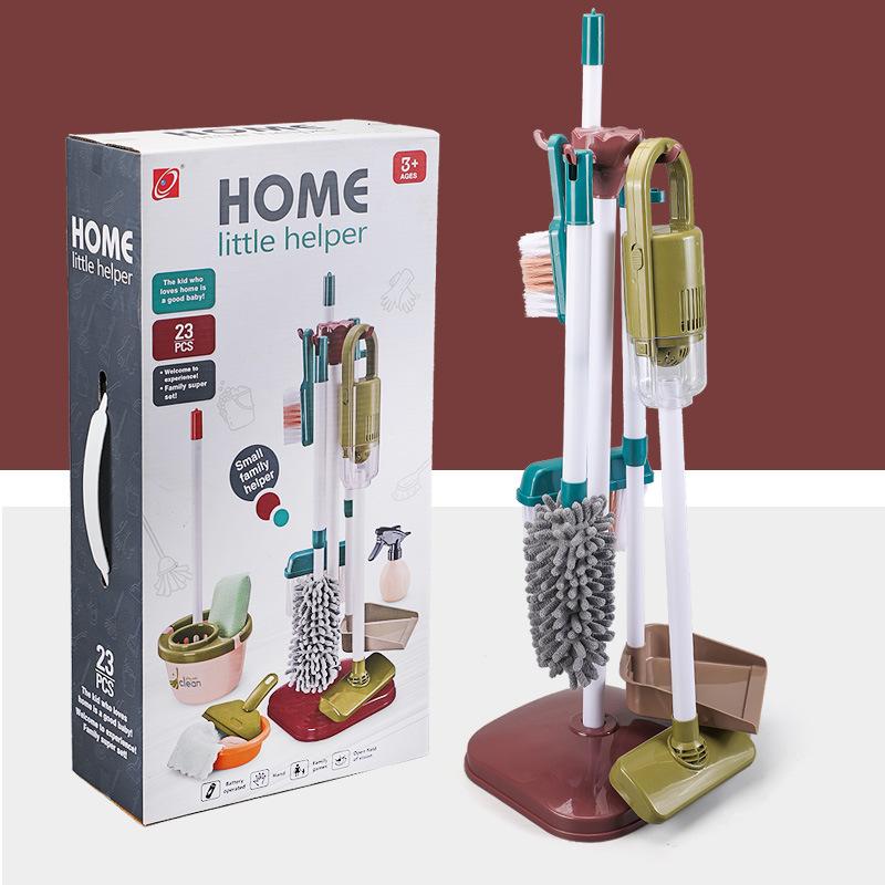 Kids Simulated Life Cleaning Toys Children'S Pretend Play Cleaning Set And Sanitation Simulation Broom Vacuum Cleaner Tool Toy