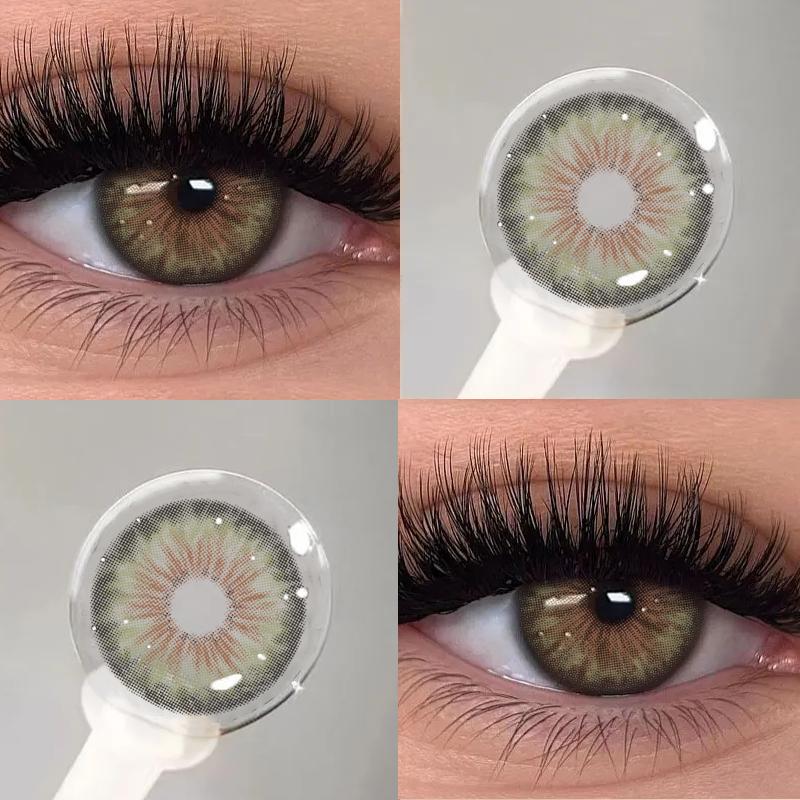 

Mill Creek 2 шт. Контактные линзы натурального цвета для глаз зеленые, голубые, серые, в стиле радужки, цветная косметика, мягкие линзы, годовые зелёный