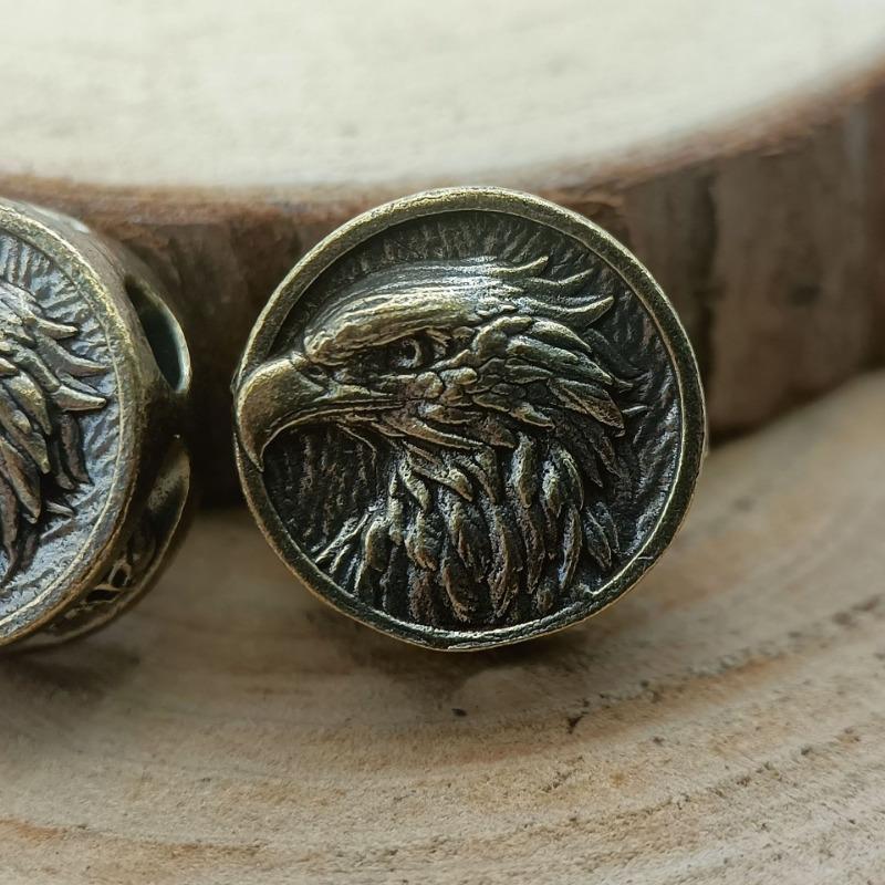 Relief Eagle Brass Knife Beads Punk Outdoor DIY Woven Lanyard Pendant Retro Umbrella Rope Bracelets Accessories