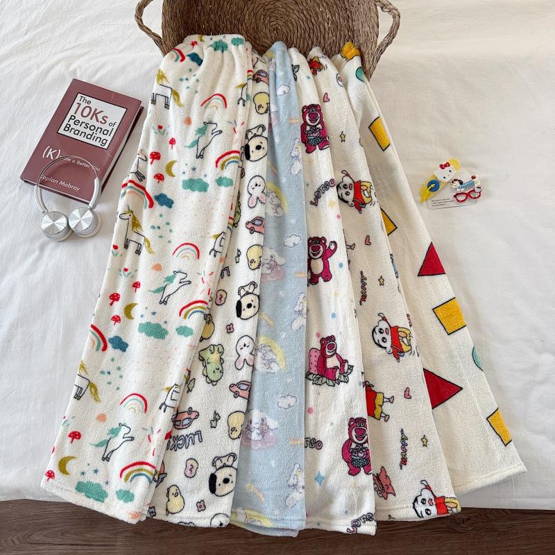Hello Kitty Coral Fleece-Lined Flannel Pajama Pants for Women - Warm Autumn/Winter Style