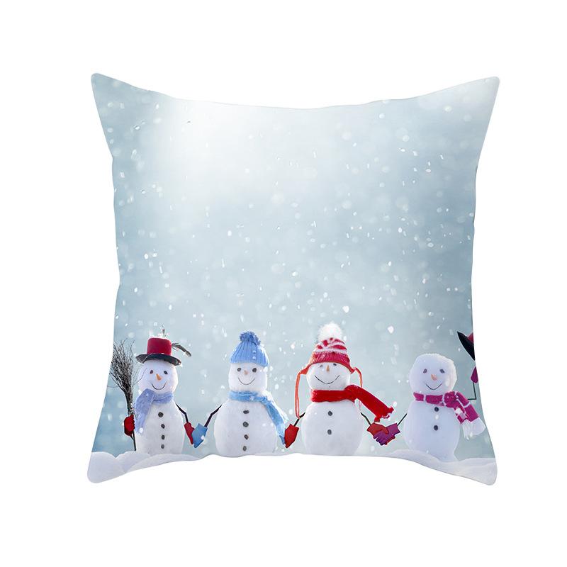 New Christmas Snowman Pillow Cover Festive Home Sofa Pillow Cover