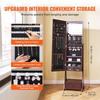 Mirror Jewelry Cabinet Standing Mirror with Storage Full Length Brown