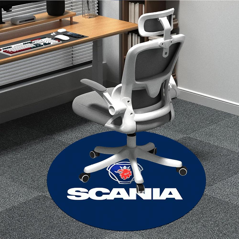

1PC Scania Logo Office Round Rug, Non-slip, Soft and Durable Office Rug for Interior Decoration, Perfect for Office, Beautiful Decoration 80cm