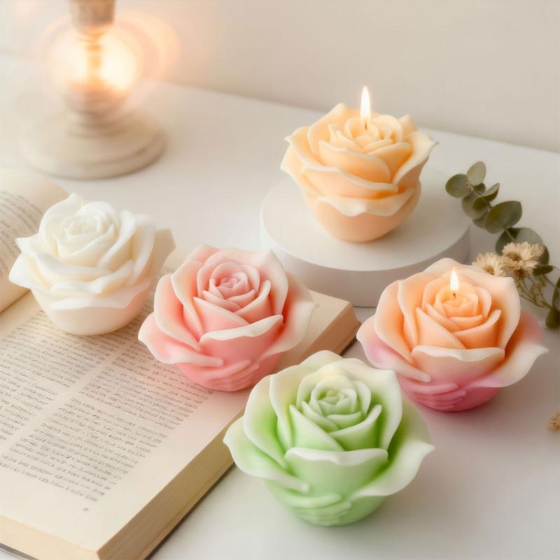 Silikonowe Formy na Świece w Kształcie Kwiatów do Robienia Świec Mydła Dekoracja Domu Wielofunkcyjna Floralna Forma Silikonowa do Żywicy Epoksydowej
