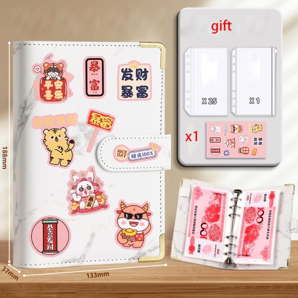 Save Money Envelopes Money Saving Challeng PU Waterproof Mini Binder Savings Challenge Reusable Large Capacity