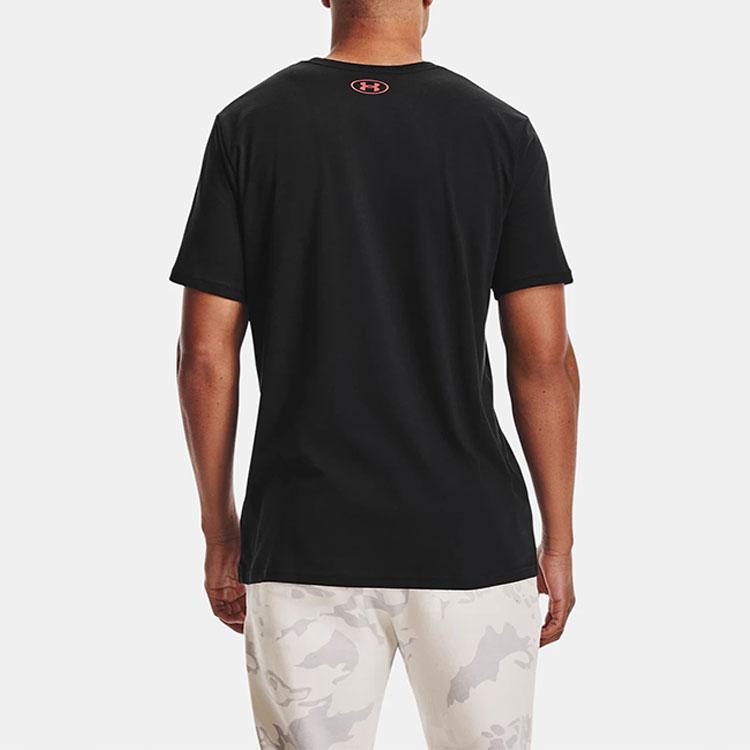Under Armour UA Boxed Logo Print Round Neck Sports Training T-Shirt Men T-Shirts Black 1361669-001