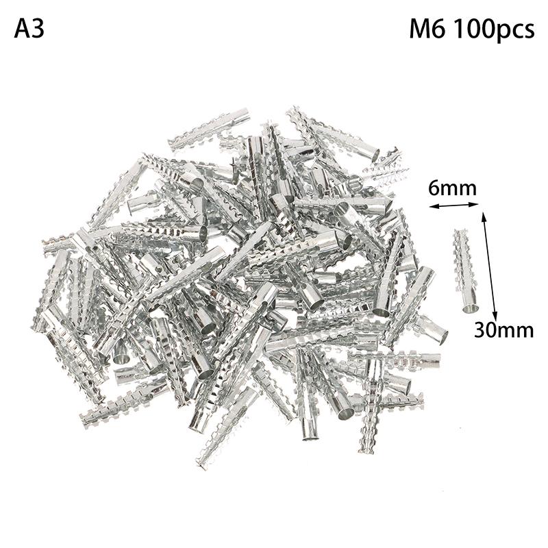 

M6/M8 Стальные анкеры для стен с насечками Металлическая распорная трубка Труба Саморез Дюбель для сверления Для креплений на бетонной стене