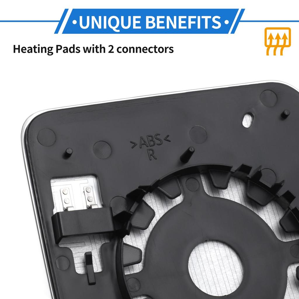 Motoforti Right Passenger Side Heated Mirror Glass Replacement with Backplate for Land Rover Defender 2020-2024