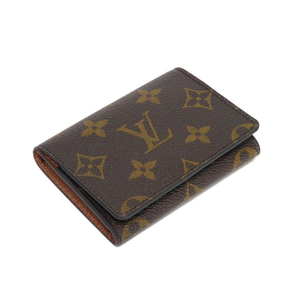 Used 12564 Envelope, Card Holder, M63801, 7946, New LV Logo, Current RFID IC Chip, Unused Monogram Maroon Unisex from