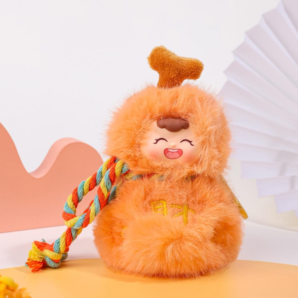 Kawaii Mini Gourd Keychain Ornaments Good Luck Pendant Creative Plush Doll Keyring  for Lovers