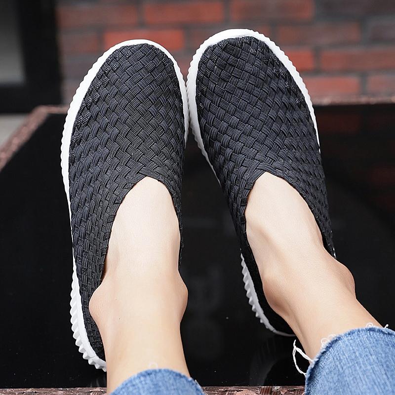 Summer Women Lightweight Slip on Sneakers Casual Plus Size Flats Loafers Soft Beach Walking Sports Shoes