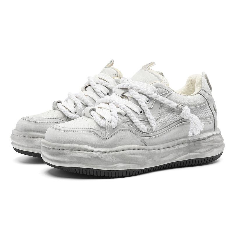 Niche old invisible heightening shoes dirty dissolving shoes casual couple board shoes