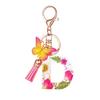 Flower Resin Keychain With Tassels And Butterfly Design 26 Letters Pendant Classic Retro Practical Durable Backpack Hanging Accessory