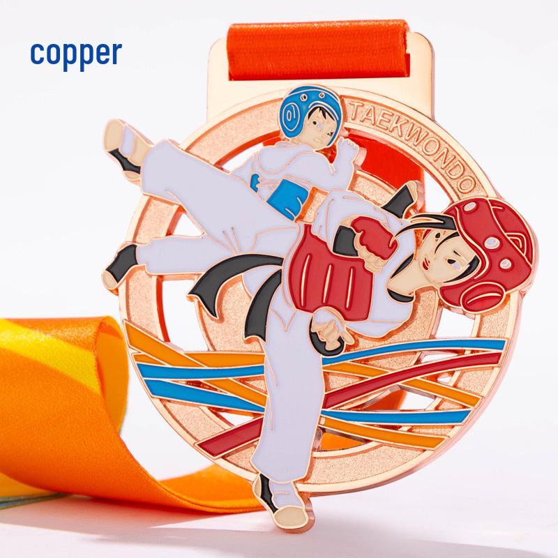 Children s Taekwondo Martial Arts Gold Medal Souvenir бронзовый