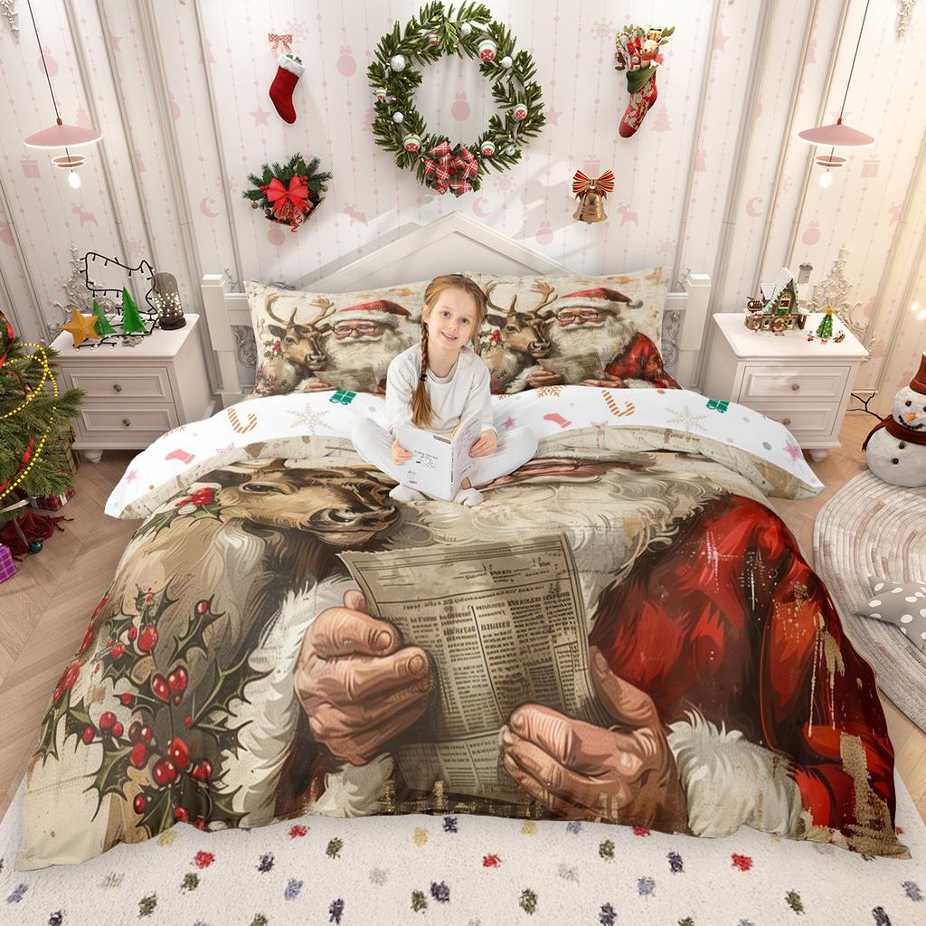 Comforter Homewish Kids Merry Christmas For Girls Boys Snowman Snowflake Bed Set Xmas Tree Santa Claus Set
