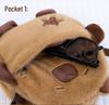 Capybara Fluffy Crossbody Bag - Cute Cartoon Round Shoulder Bag for Girls and Students