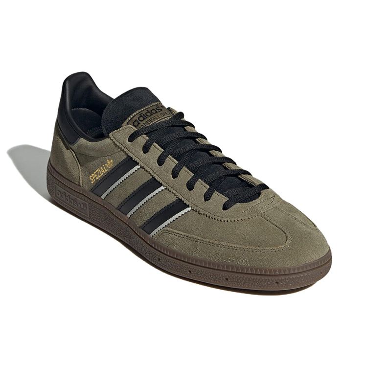 adidas Mens Handball Spezial Focus Olive Black Unisex Sneakers Green Core-Black Crystal-White IG6183
