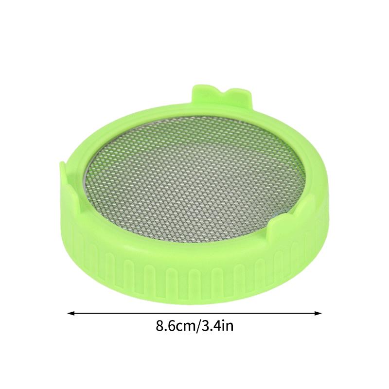 86Mm Wide Mouth Sprouting Jar Plastic Bean Sprouting Cap Seedling Tray With Stainless Steel Screen Mesh Cover Sprout Maker