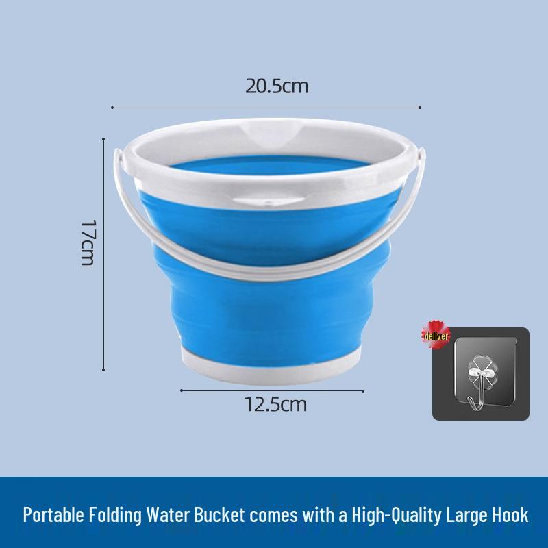Collapsible Portable Plastic Water Bucket for Travel, Outdoor, Car Wash, and Fishing